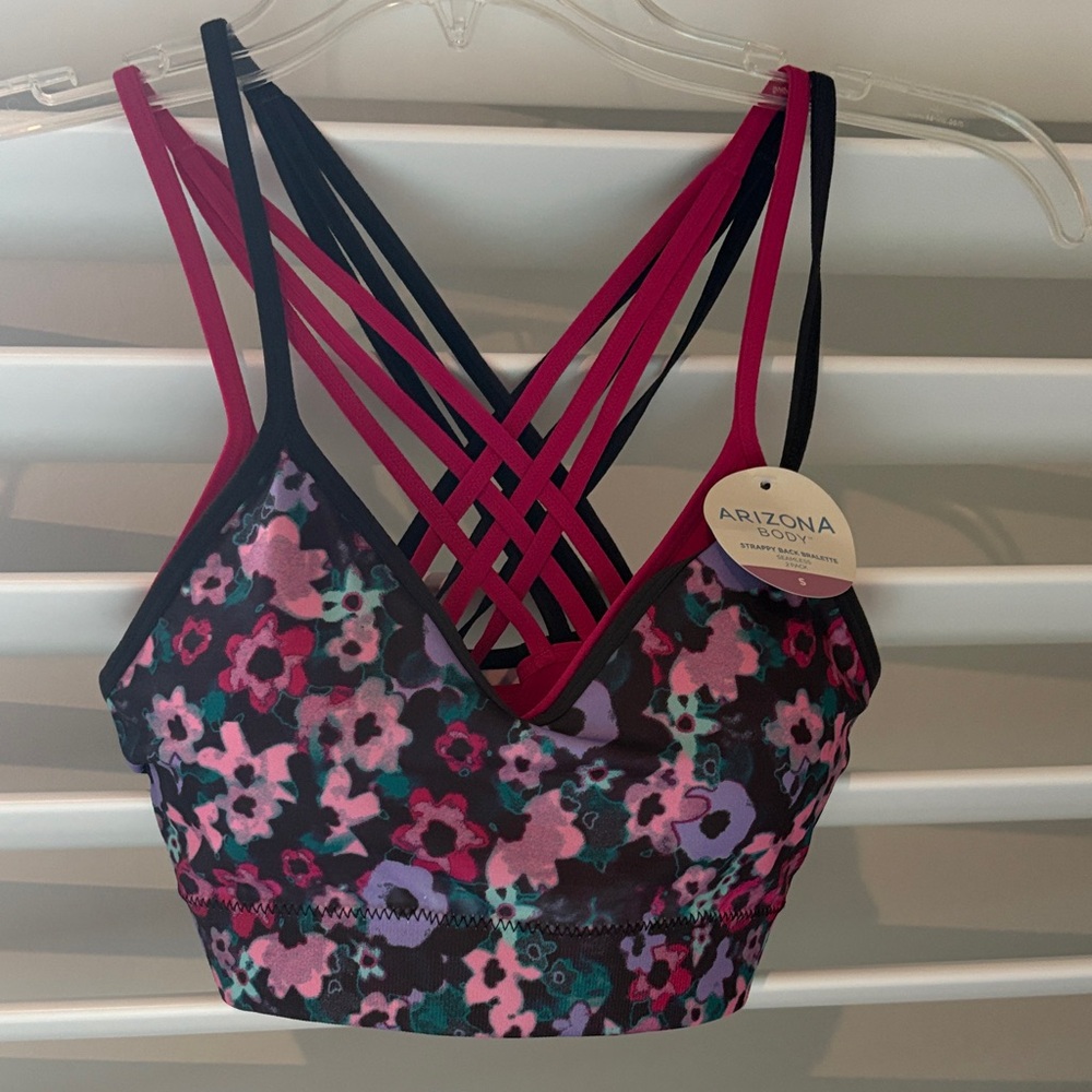 NWT Arizona Body  Women's Seamless Strappy Bralette Set. Sz: S